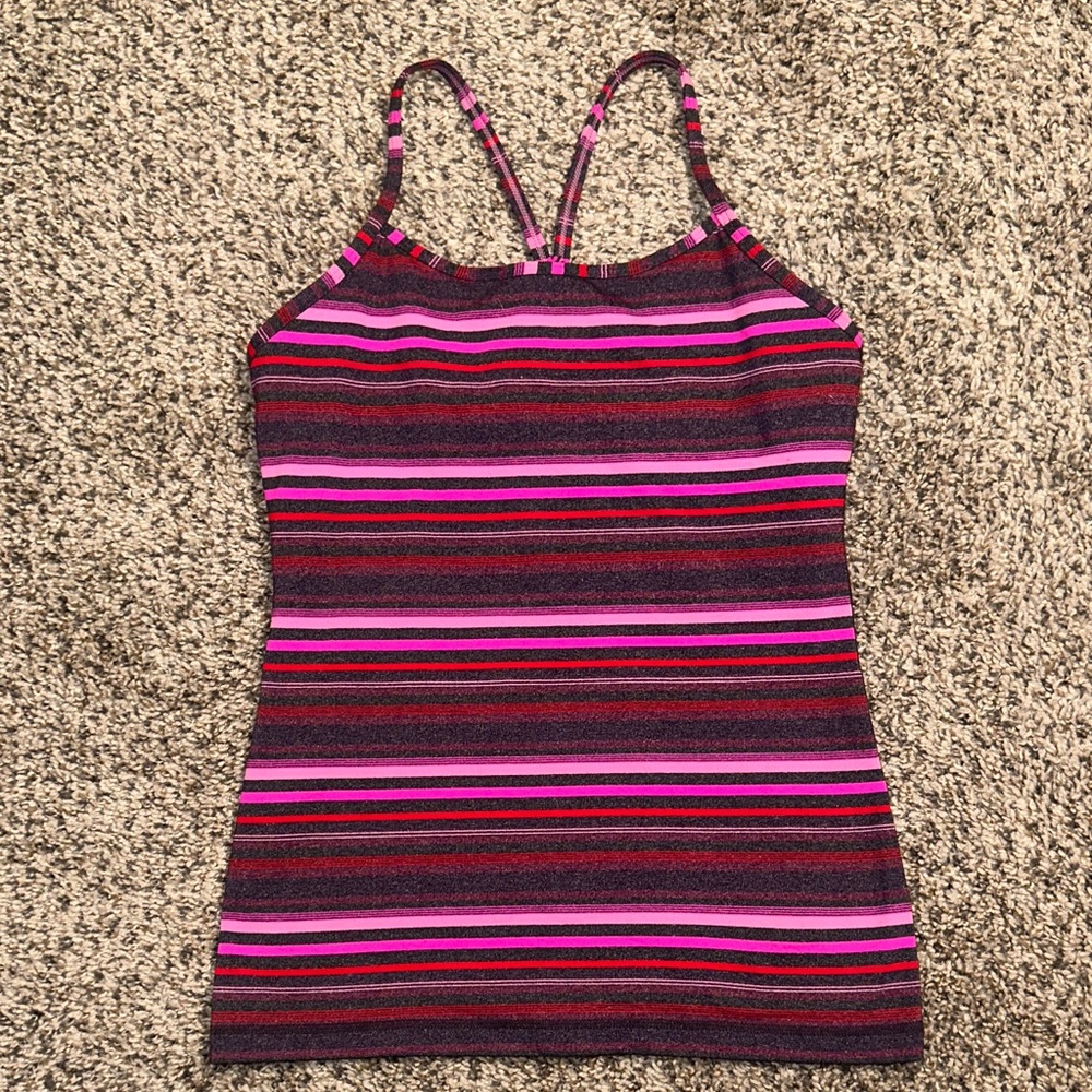 Lululemon Athletica Striped Tank With Built-In Bra